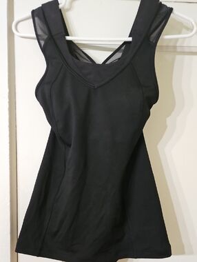 lululemon athletica Black Mesh-Back Tank Top Size 0